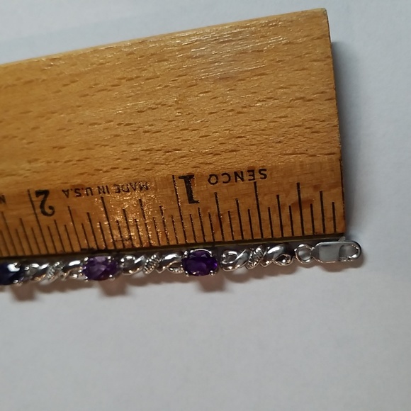 Multi-Gemstone & Stampado Bow Link Bracelet In Sterling Silver. - Picture 5 of 7